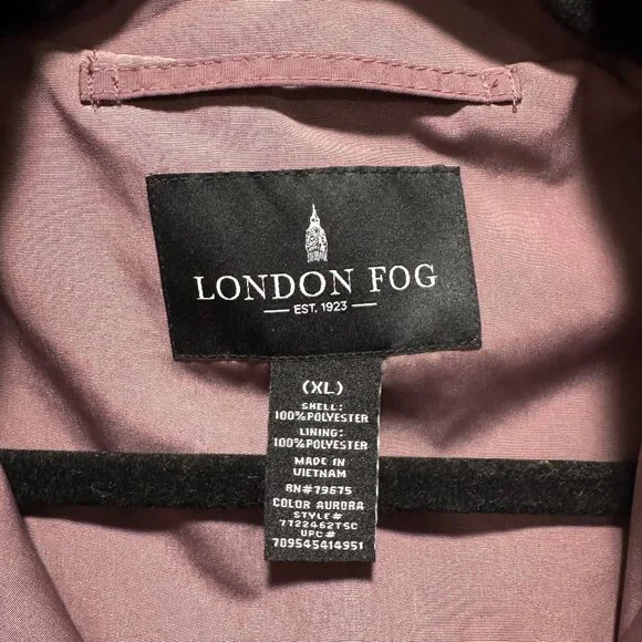 London Fog Aurora Belted Trench Coat – Mauve/Purple – Size XL - Picture 5 of 8